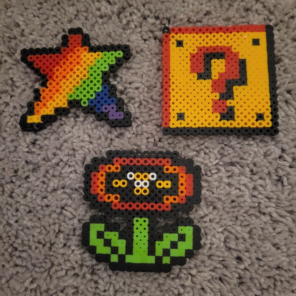 Colorful Pixel Art Bead Coasters